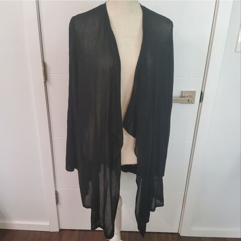 Magaschoni Open Front Asymmetrical Hem Cardigan Size 2X